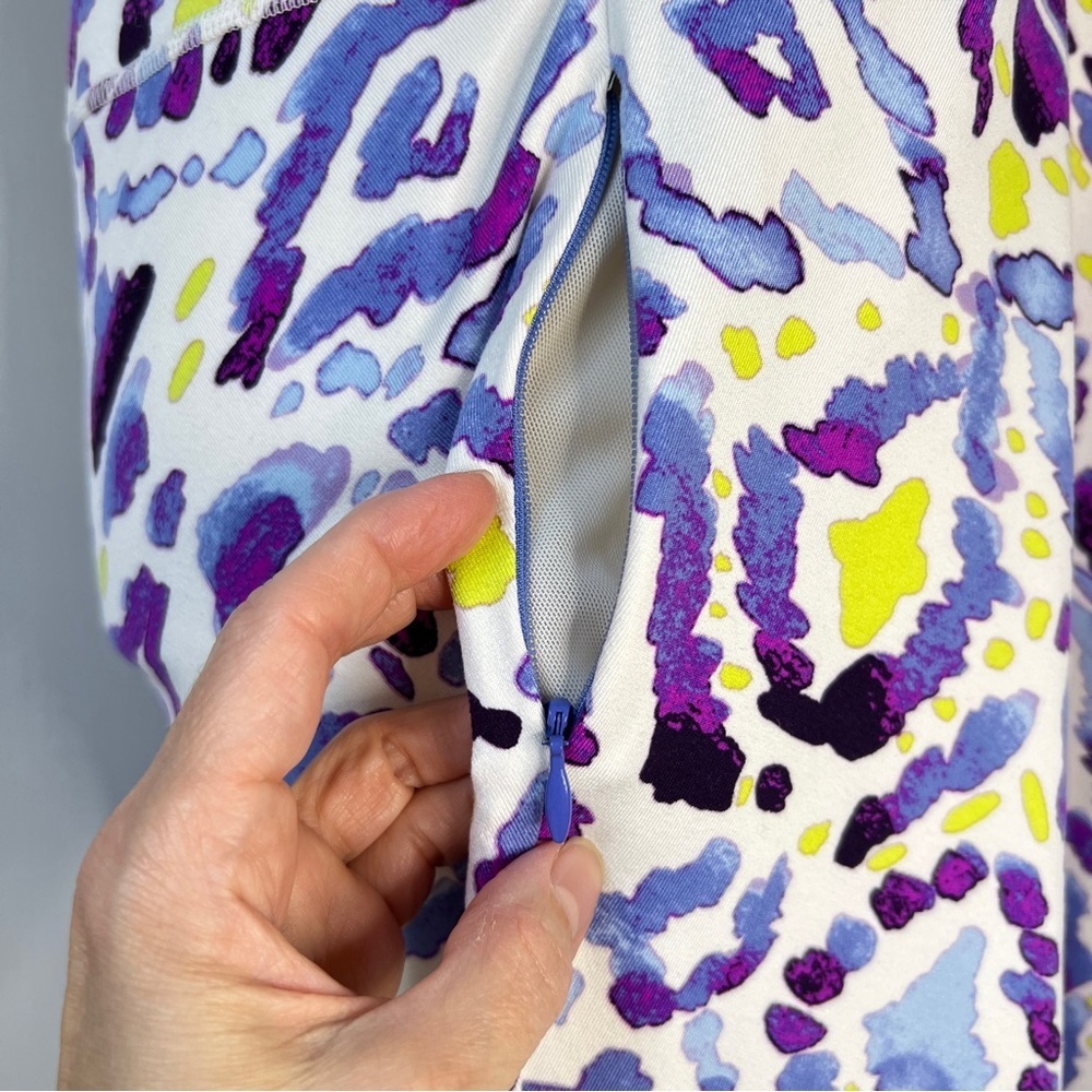 Title Nine Dream Fit & Flare Geometric Purple Multicolor Athletic Dress - Picture 5 of 13